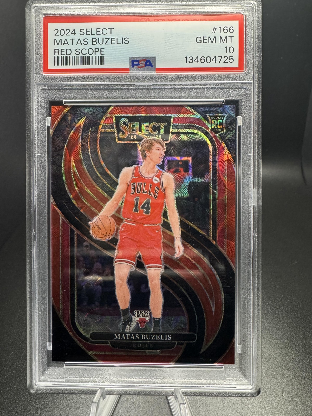 2024-25 Panini Select #166 Matas Buzelis Red Scope Prizm PSA 10 #/249