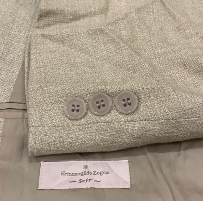 Vintage Ermenegildo Zegna Soft Silk Cotton Linen green jacket