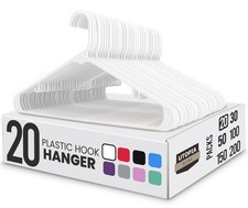 Utopia Home Plastic Hangers 20 Pack - Clothes Hanger with Hooks - Durable