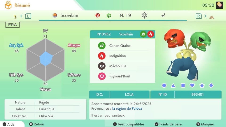 Pokémon Écarlate/Violet - Slither Wing (Rampe-Ailes) Shiny 6IV 31 - Neuf
