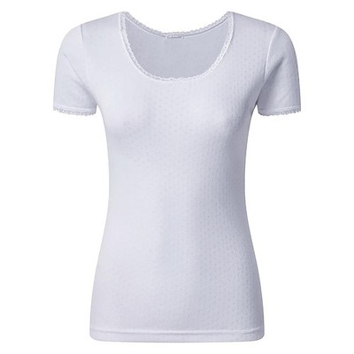 A2Z Damen Pointelle Thermal Unterhemden Kurzärmeliges Top 0.75 Tog Weste T-Shirt