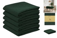 Tischdecke 5 Stk. Rund DunkelgrüN Ø 160 Cm Leinen-Optik