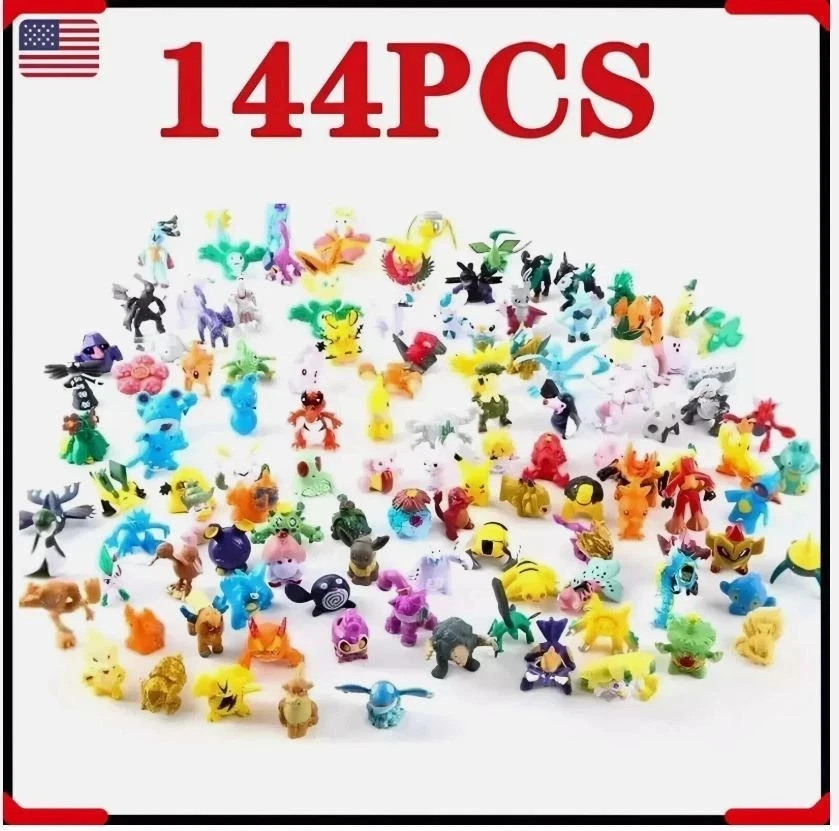 144 Pokemon Mini Figura Juguetes Pikachu Figuras de Acción | Regalo Niños | Favores de Fiesta| Foto 2 de 4