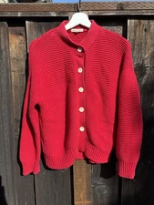 Alex Mill Women’s Red Bubble Knit 100% Cotton Nico Cardigan XS