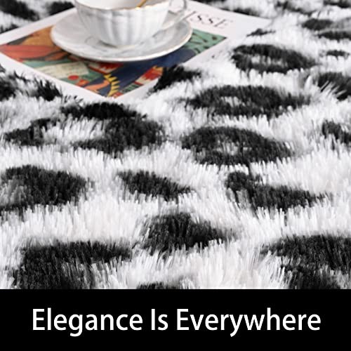 Amearea Fluffy Leopard Print Rug, Modern Shag Cheetah Rugs Home Decor for Teen - Picture 5 of 7
