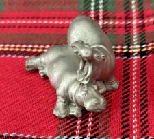 Hudson Pewter Noah's Ark ~ HIPPO  PAIR ~  #7606