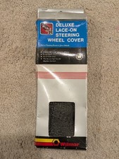 Vintage Nib Wilmar Deluxe Lace On Steering Wheel Cover Black Vinyl 14-16 Vintage Nib Wilmar Deluxe Lace On Steering Wheel Cover Black Vinyl 14-16