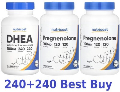 PREGNENOLONE 100mg + DHEA100 480 veggiecaps, BESTE KOMBINATION, KOSTENLOSER V...