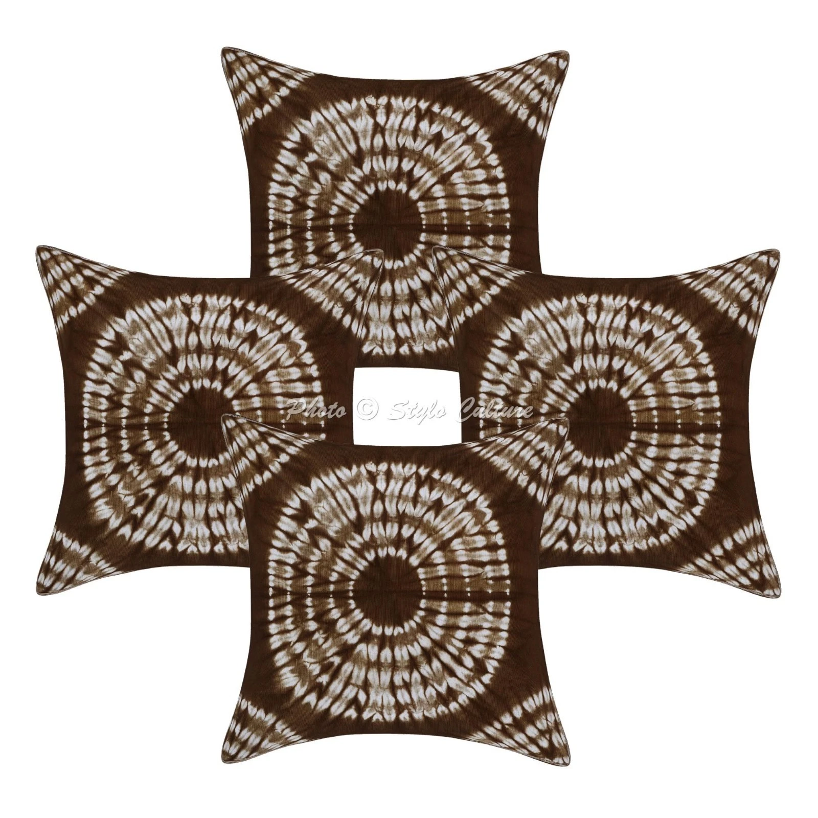 Bohemian Shibori Throw Pillow Covers Cotton Tie Dye Cushion Cover 45x45 cm