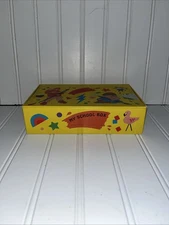 Vintage Cardboard School Pencil Box Paint Splatters Yellow Box General Box Co.