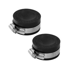 1-1/2" Flexible PVC Pipe Cap with Stainless Steel Clamps, 2-Pack
