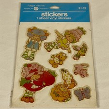 Vintage Strawberry Shortcake Friends Pets Puff 3D Stickers American Greeting NOS
