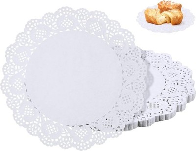 150 Pcs 6 inch Disposable Lace Doilies for Buffet Cake Fried Food Party Weddi...