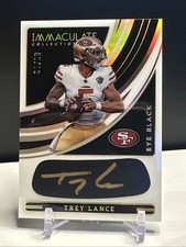 2022 Immaculate Trey Lance Eye Black Gold Auto #/10 49ers
