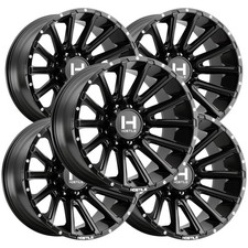 (Set of 5) Hostile H123 Typhoon 24x12 6x135 -44mm Satin Black Wheels Rims