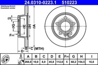 2X ATE Bremsscheibe 24.0310-0223.1 FüR Ford Seat VW