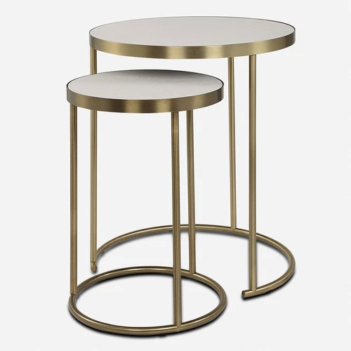 Uttermost Aragon White Nesting Tables Set/2 - Picture 2 of 6