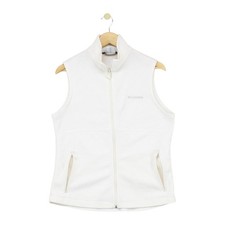 Columbia Fleece Vest Jacket Womens Size L White Full Zip Outdoor Hiking