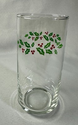 VTG CORELLE COORDINATES Winter Holly Christmas 16 oz. DRINKING GLASSES 10 pc