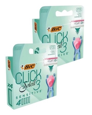 2 x BIC Click Soleil 3 Sensitive Damen 4er Pack Rasierklingen Sensitive schnell p&p