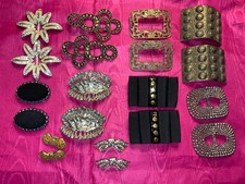 Beautiful Set of 10 Pair of Vintage Shoe Buckles - Various Sizes - France Buckle