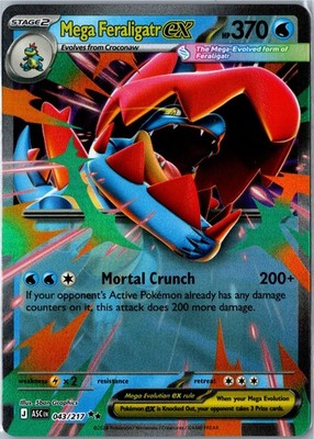Pokemon Card Mega Feraligatr Ex 43/217 - Ascended Heroes - DOUBLE