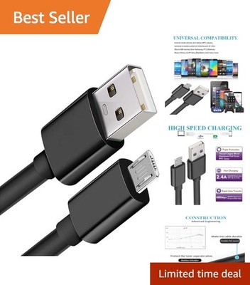 10FT Extra-Long Micro USB Cable for Fast Charging & High-Speed Data Transfer