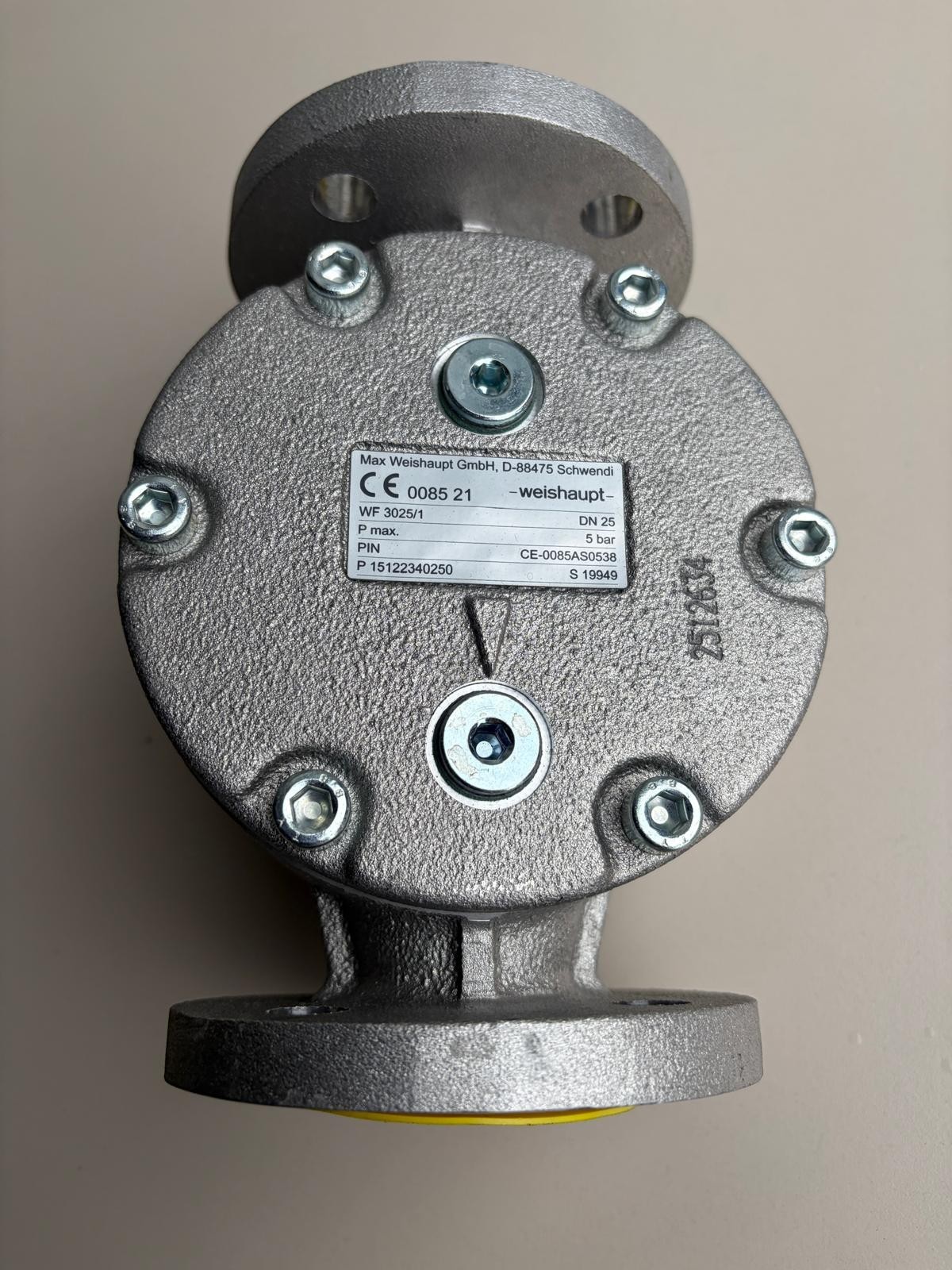 Weishaupt WF 3025/1 DN25 5 Bar Valve Fitting Flange CE 0085 NEW Stock