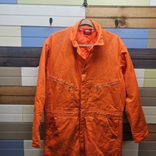 Dickies Mens Insulated Quilt Lined Coveralls Orange Work Jumpsuit Size 44 Medium