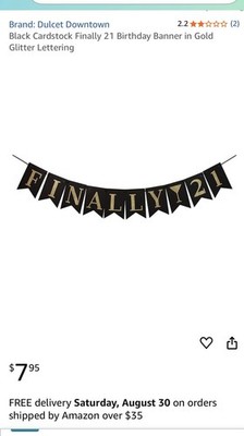 Finally 21 Birthday Sign Black and Gold 21st Birthday