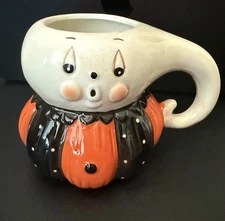 Retired Johanna Parker Ghost Halloween Mug Transpac Designer Ceramic