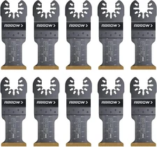Arrow OSC202-10 Titanium Coated Oscillating Tool Saw Blades for Woodworking, ...