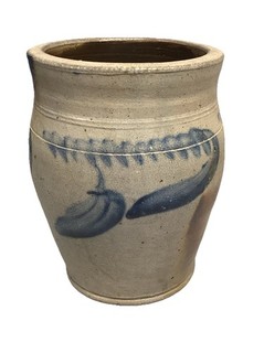 Vintage Salt Glazed Stoneware Crock 8”H