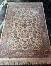 Karastan~4'3" x 6'   "IVORY KIRMAN" #788 BEAUTIFUL FLORAL RUG/CARPET ~Exc.