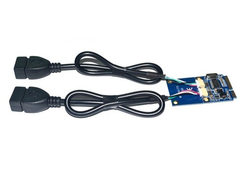 Mini PCIe PCI-e to Dual USB2.0 Adapter Card with 5pin USB Cable - Imagen 2 de 5