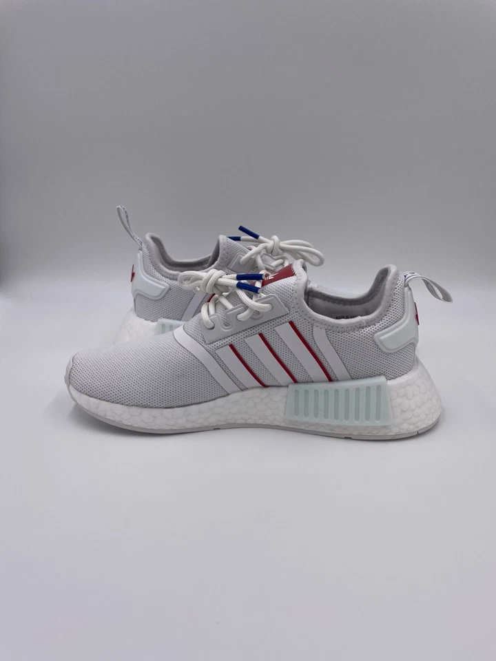 Adidas NMD R1 Nube Blanco Rojo Tejido Malla Tenis Mujer HQ9991 Nuevo Foto 2 de 4