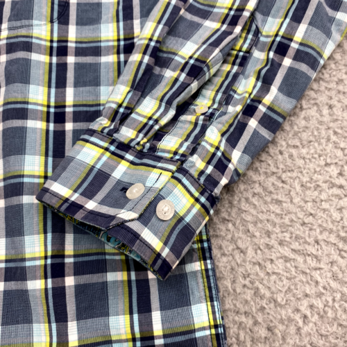 Cinch Shirt Adult Medium Blue Yellow Button Up Cowboy Western Adult Mens - Picture 4 of 12
