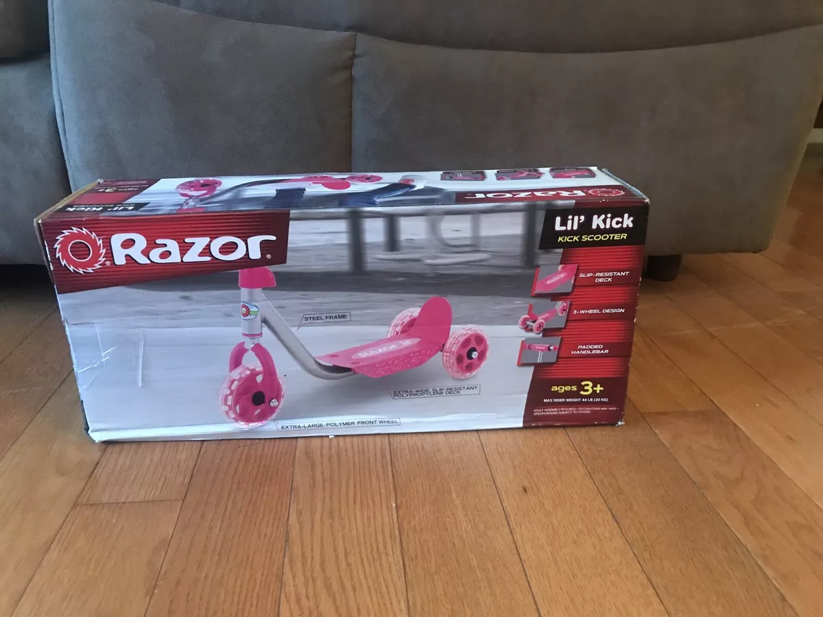 Razor Jr. Lil Kick Three Wheel Scooter Pink Kids Kick Scooter