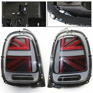 Smoked Black & Red Union Jack LED Tail Lights For MINI F55/ F56/ F57 2014-2018