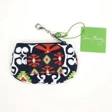 NWT Vera Bradley Clip Zip ID Keychain Coin Purse in Sun Valley MultiColor Aztec