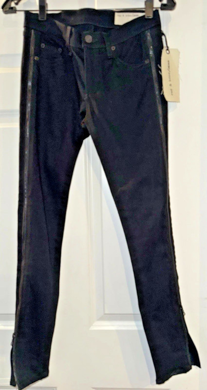 NWT Rag & Bone Black Skinny Jeans - Side Zipper / Sz 26