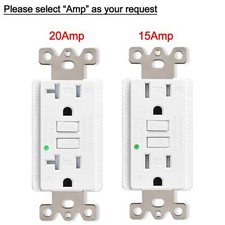 20A/15A 125V GFCI Outlet Tamper Weather Resistant Wall Receptacle With LED light