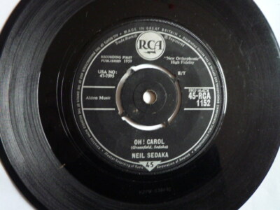 Neil Sedaka    Oh! Carol    45-RCA-1152     VINYL G+      Rarer Version