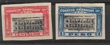 PARAGUAY KN# 254/255 Inverted Center MH IMPERF. VF