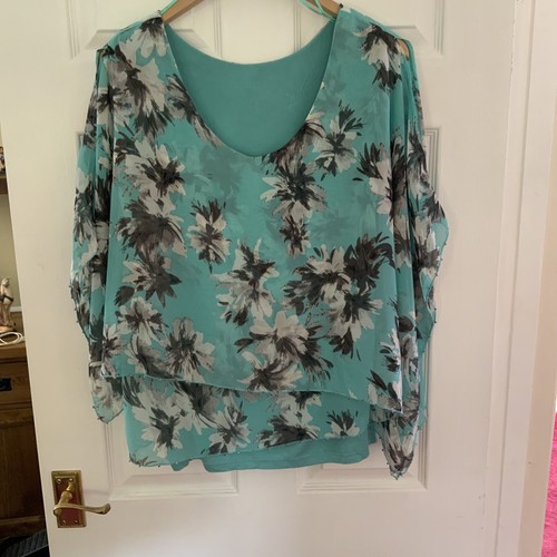 BNWT KLASS TURQUOISE MIX FLOATY TOP - M - Picture 6 of 9