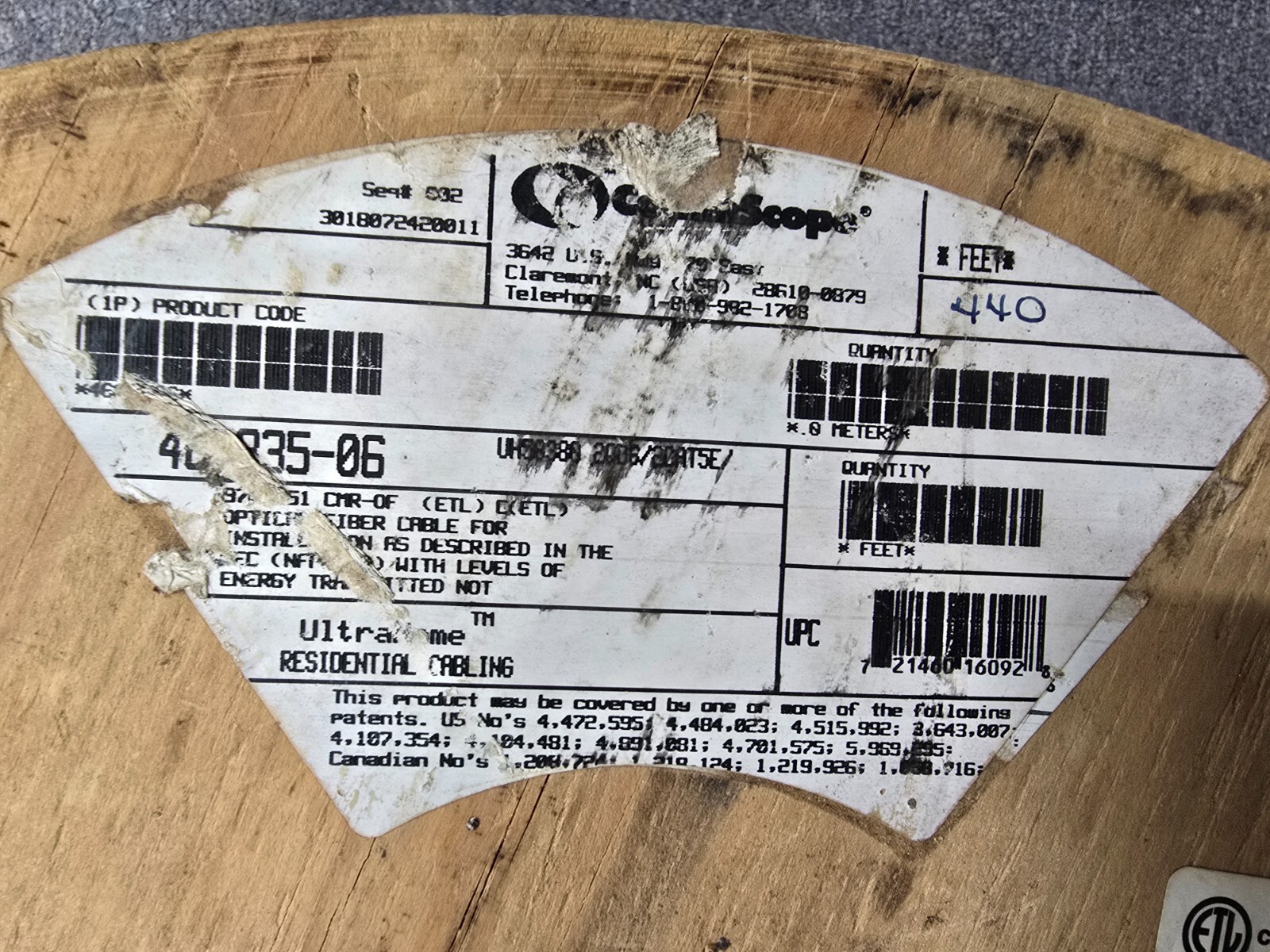 CommScope UltraHome Hybrid Cable 46-83506  UH58380 2Coax/2Cat5E/IC