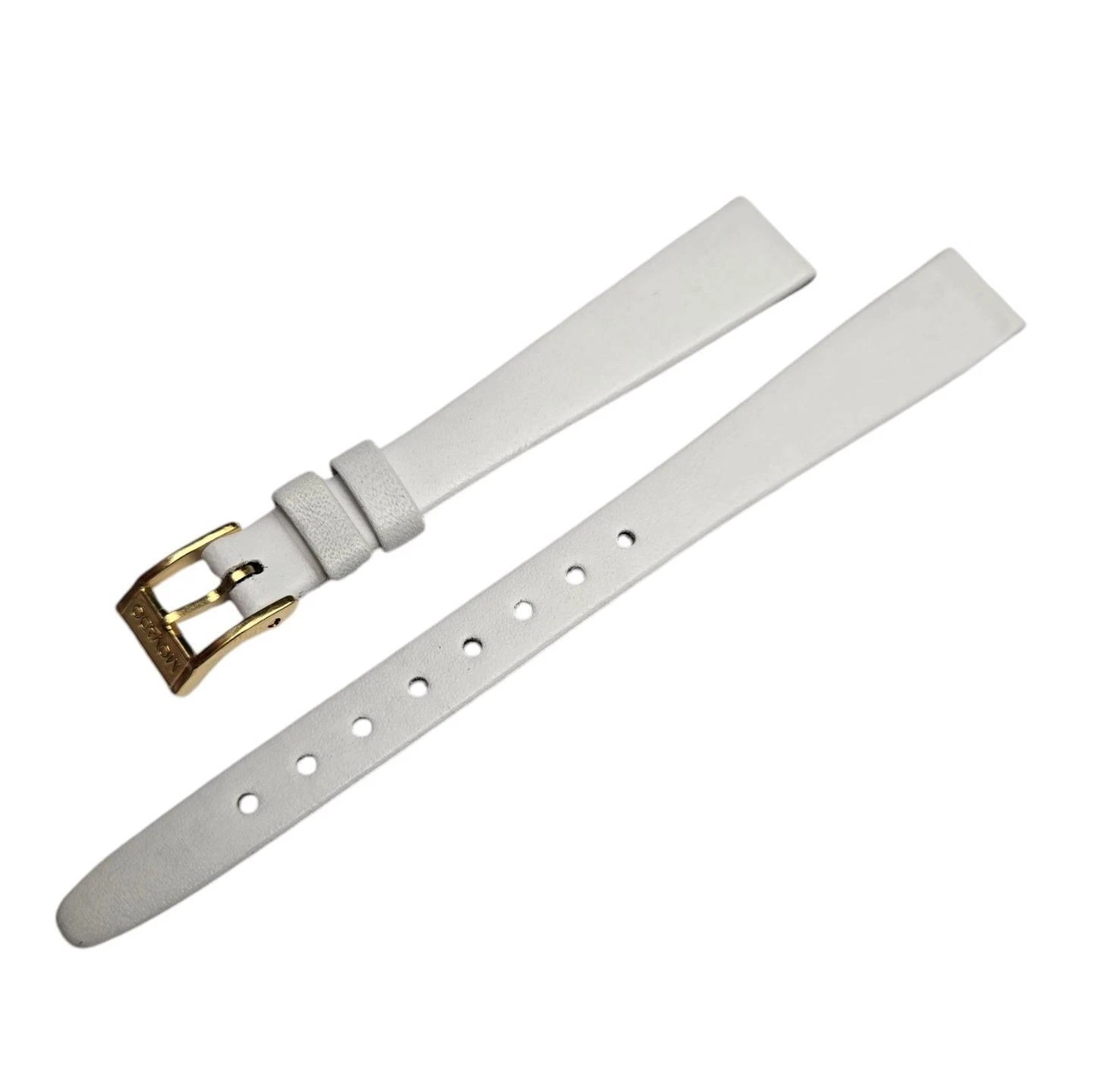 NOS Vintage Original Movado Museum White Leather 12mm Watch Band Strap & Buckle
