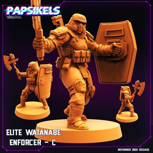 Cyberpunk Miniatura Mini Elite Watanabe Enforcer Squad Cyborg Psycho Papsikels - Imagen 17 de 33