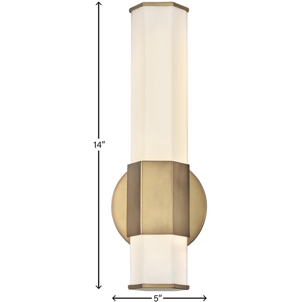 Hinkley Lighting 51150HB Facet LED 5 inch Heritage Brass Bath Light