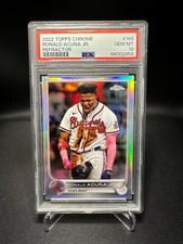 2022 Topps Chrome Baseball - Ronald Acuna Jr. - Base Refractor - PSA 10 #165